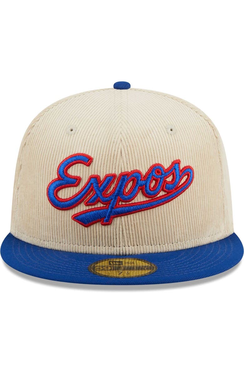 New Era Men's New Era White Montreal Expos Cooperstown Collection Corduroy Classic 59FIFTY Fitted Hat, Alternate, color, 