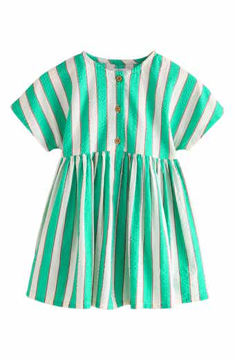 Kids' Stripe Cotton Seersucker Button-Up Sundress