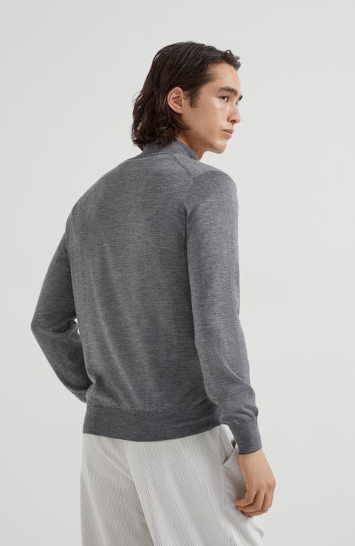 Brunello Cucinelli Cashmere-silk Cardigan In Gray