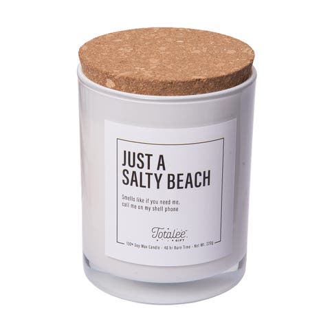 Just A Salty Beach Soy Candle Wax White 8.46 oz Burn Time 40