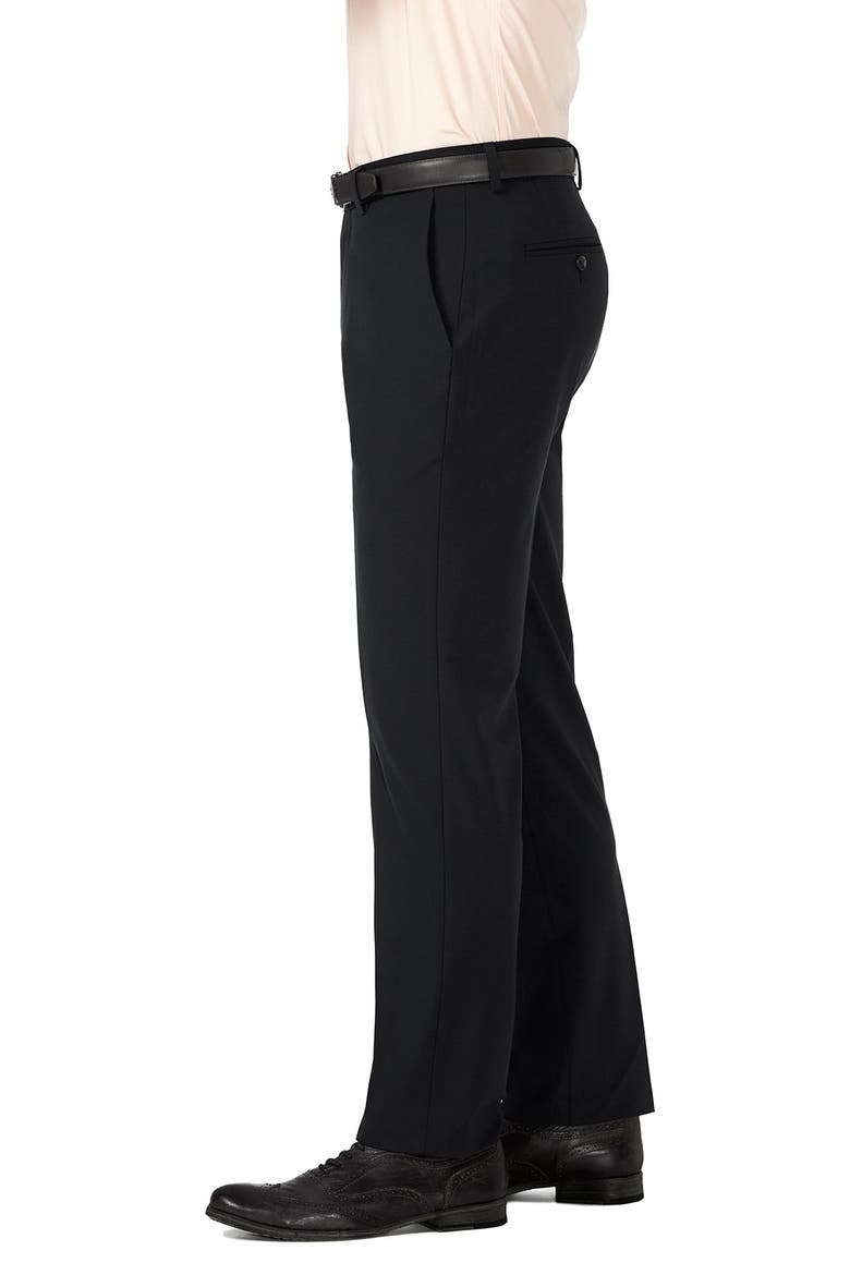 J.M. Haggar 4-Way Stretch Slim Fit Flat Front Dress Pant, Alternate, color, BLACK