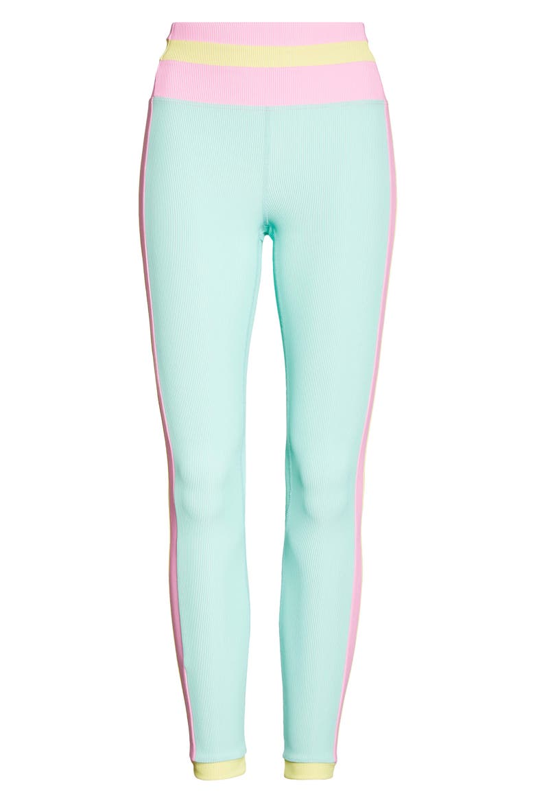 Melinda Macaron Colorblock Rib High Waist Leggings, Alternate, color, PASTEL MACARON COLOR BLOCK