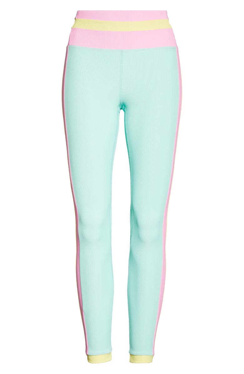 Beach Riot Melinda Macaron Colorblock Rib High Waist Leggings, Alternate, color, 