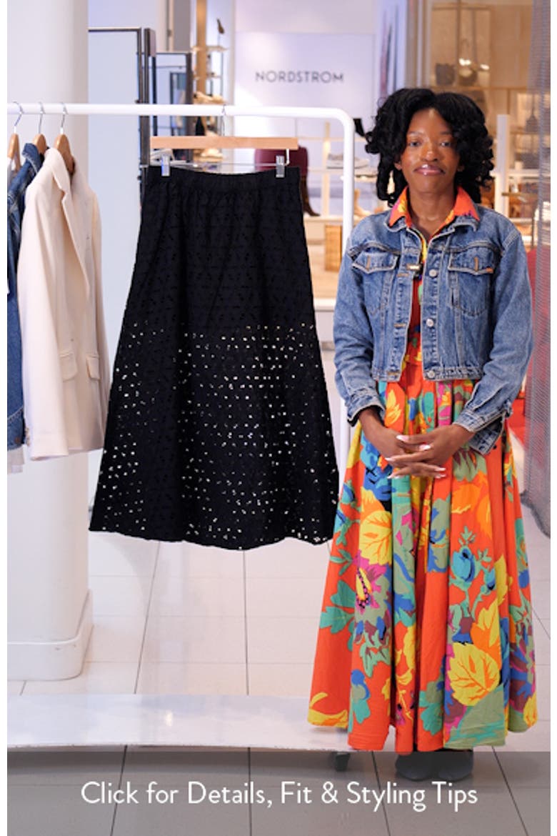 The Pretty Please Eyelet Embroidered Cotton Maxi Skirt video