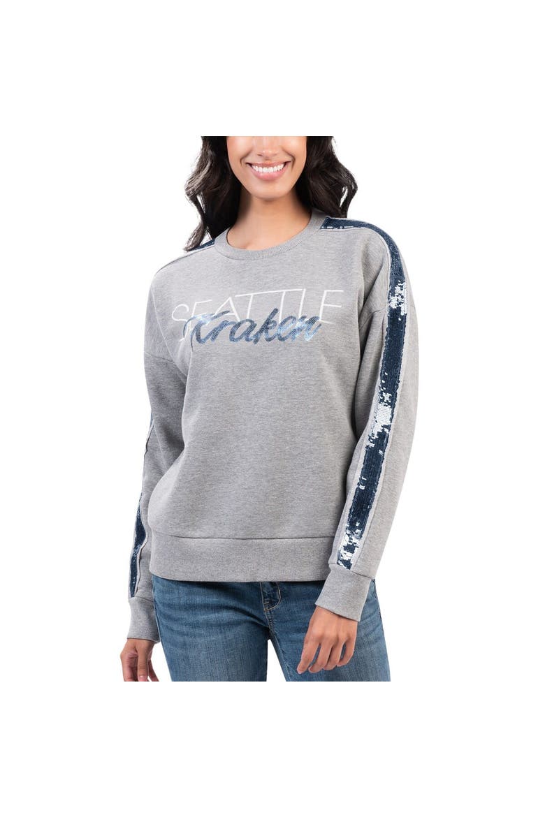 Women's G-III 4Her by Carl Banks Gray Seattle Kraken Penalty Box Pullover Sweatshirt, Main, color, Gray