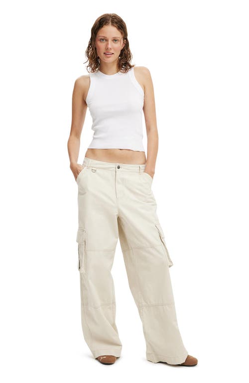 Cotton On Benny Cargo Pant In Washed Ecru