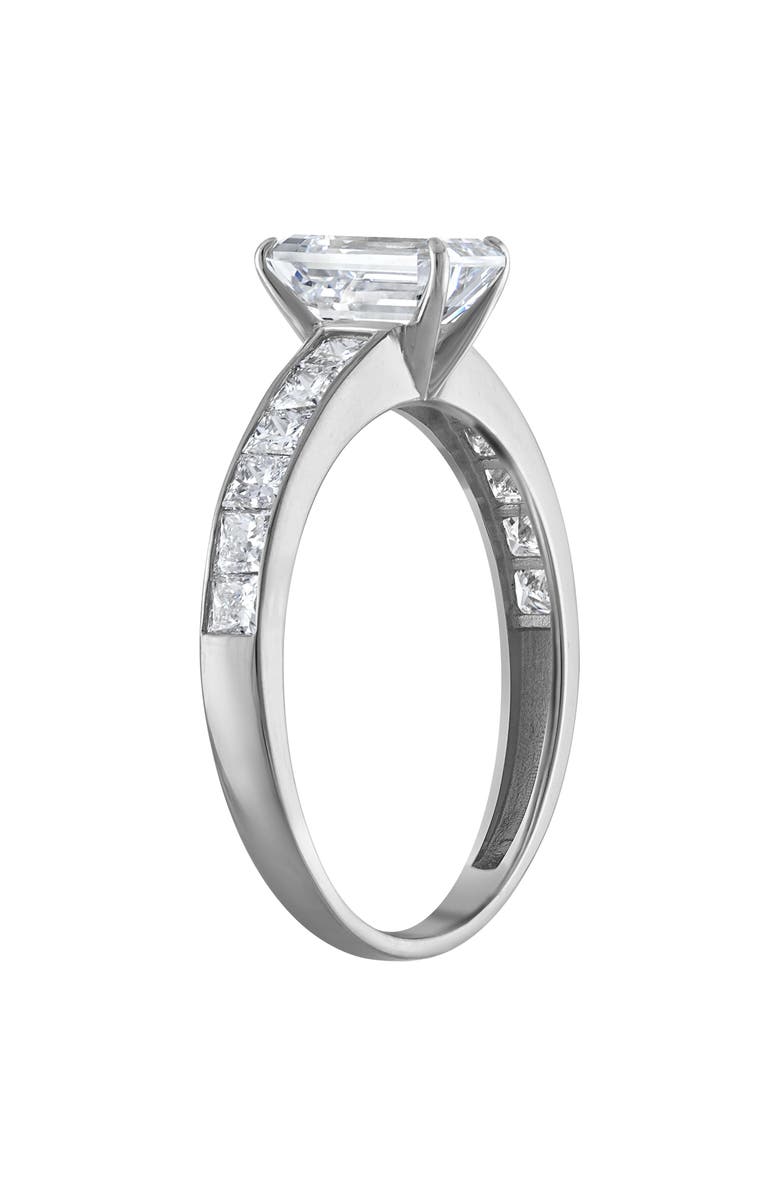 FZN 10k Gold Lab Grown Emerald Cut Diamond Ring, Alternate, color, White