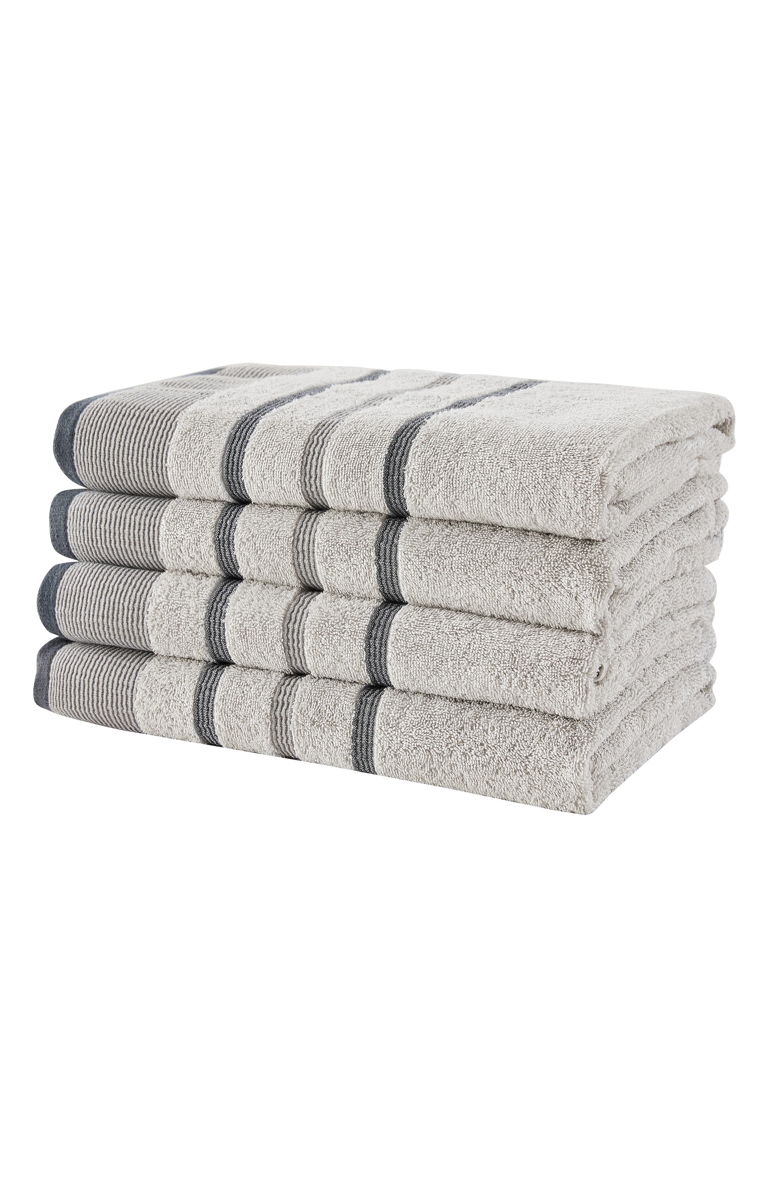 Woven & Weft Luxurious Cotton 4-Pack Decorative Bath Towel Set