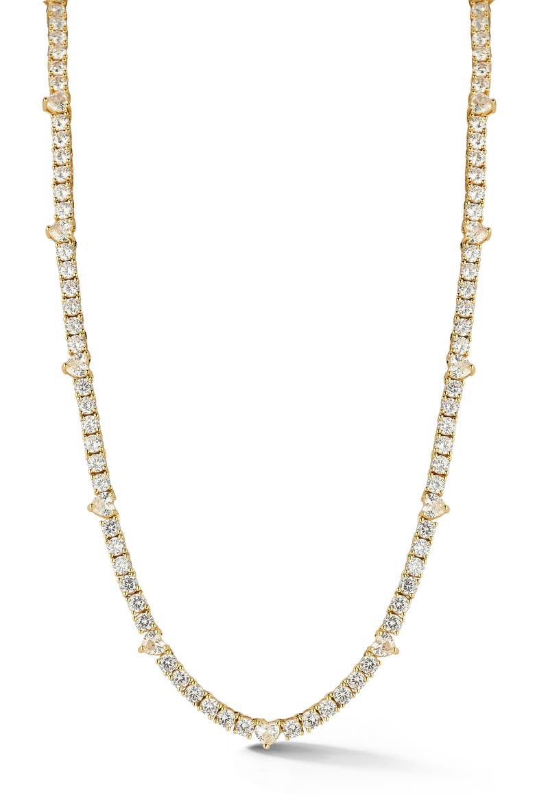 Cubic Zirconia Tennis Necklace, Alternate, color, GOLD