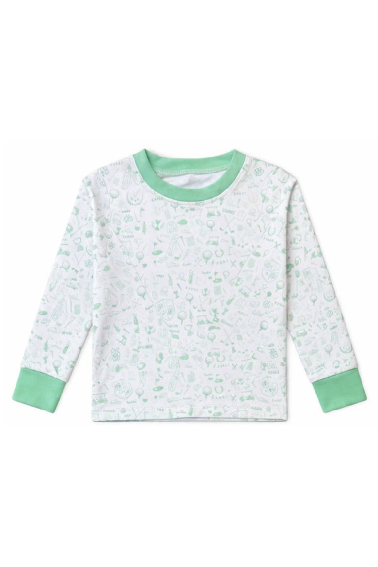 Golf Print 2-Piece Cozy Lounge Set, Alternate, color, Green/White