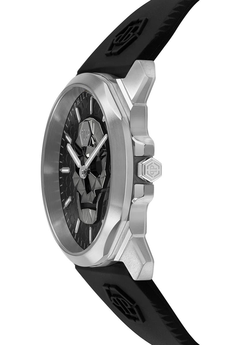 PHILIPP PLEIN SPORT Two Hand Quartz Silicone Strap Watch, 40mm, Alternate, color,