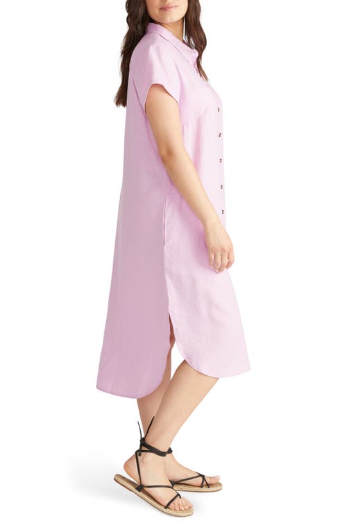 Universal Standard Dune Linen Blend Midi Shirtdress In Pink
