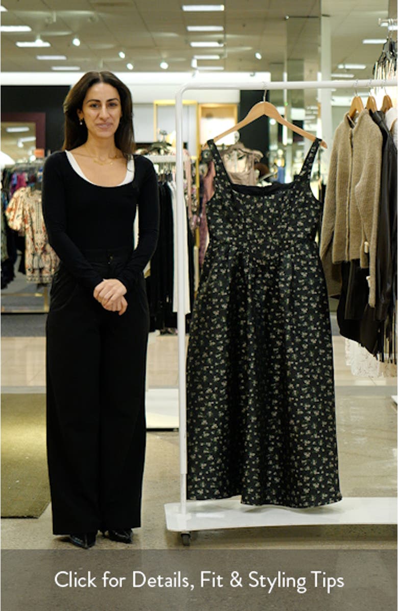 Celine Floral Corset Cocktail Midi Dress, sales video thumbnail