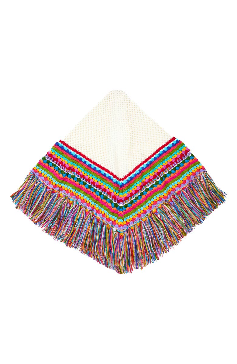 SAACHI Crochet Rainbow Fringe Shawl, Alternate, color,