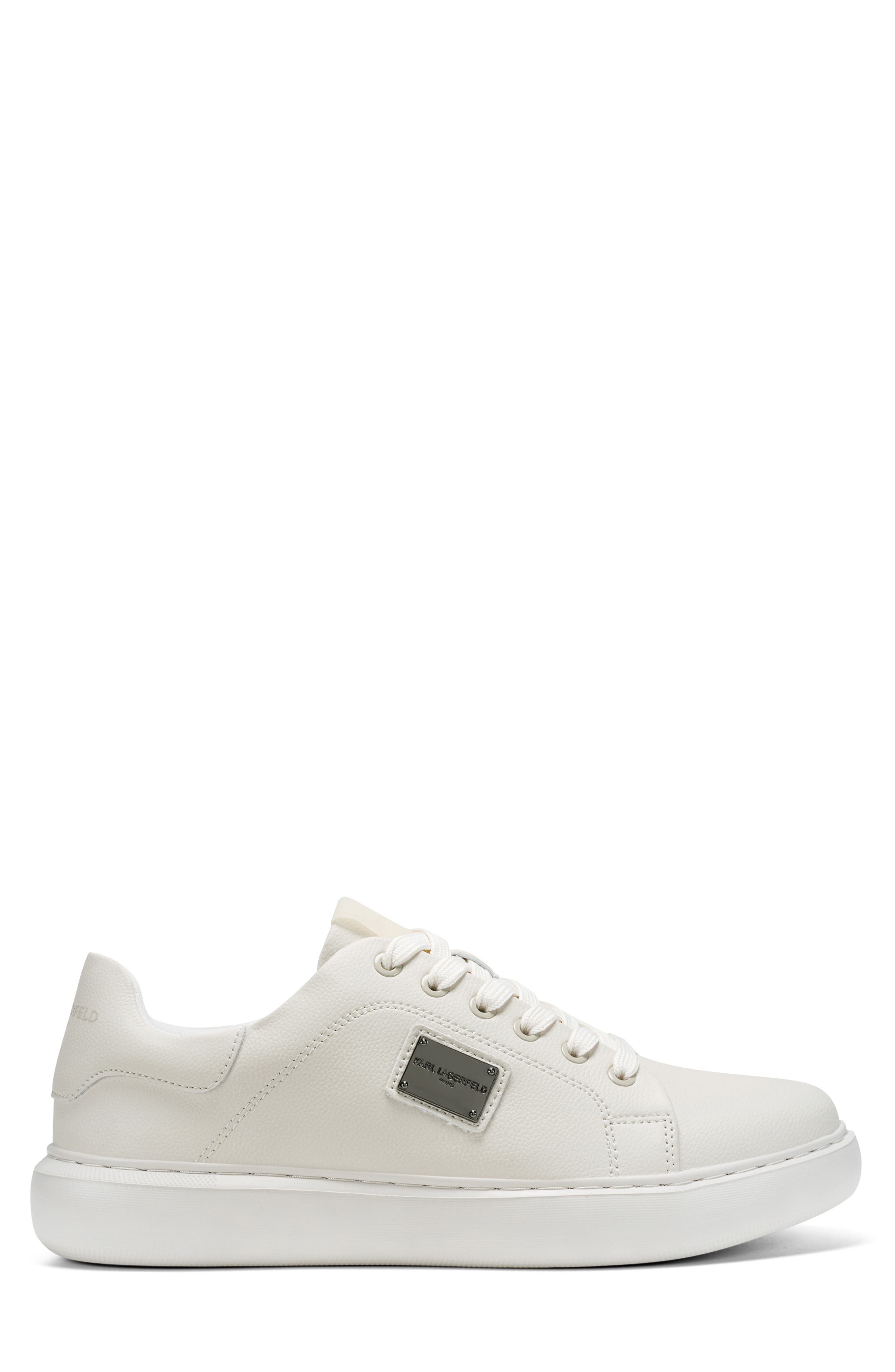 KARL LAGERFELD PARIS Side Logo Plate Sneaker, Alternate, color, Cement