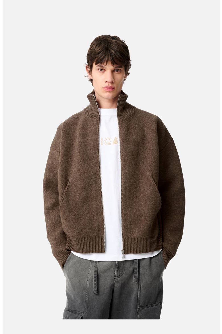 Core Zip-Up Sweater, Alternate, color, Dark Brown