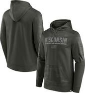 FANATICS Men's Fanatics Branded Olive Wisconsin Badgers OHT Military Appreciation Guardian Pullover Hoodie