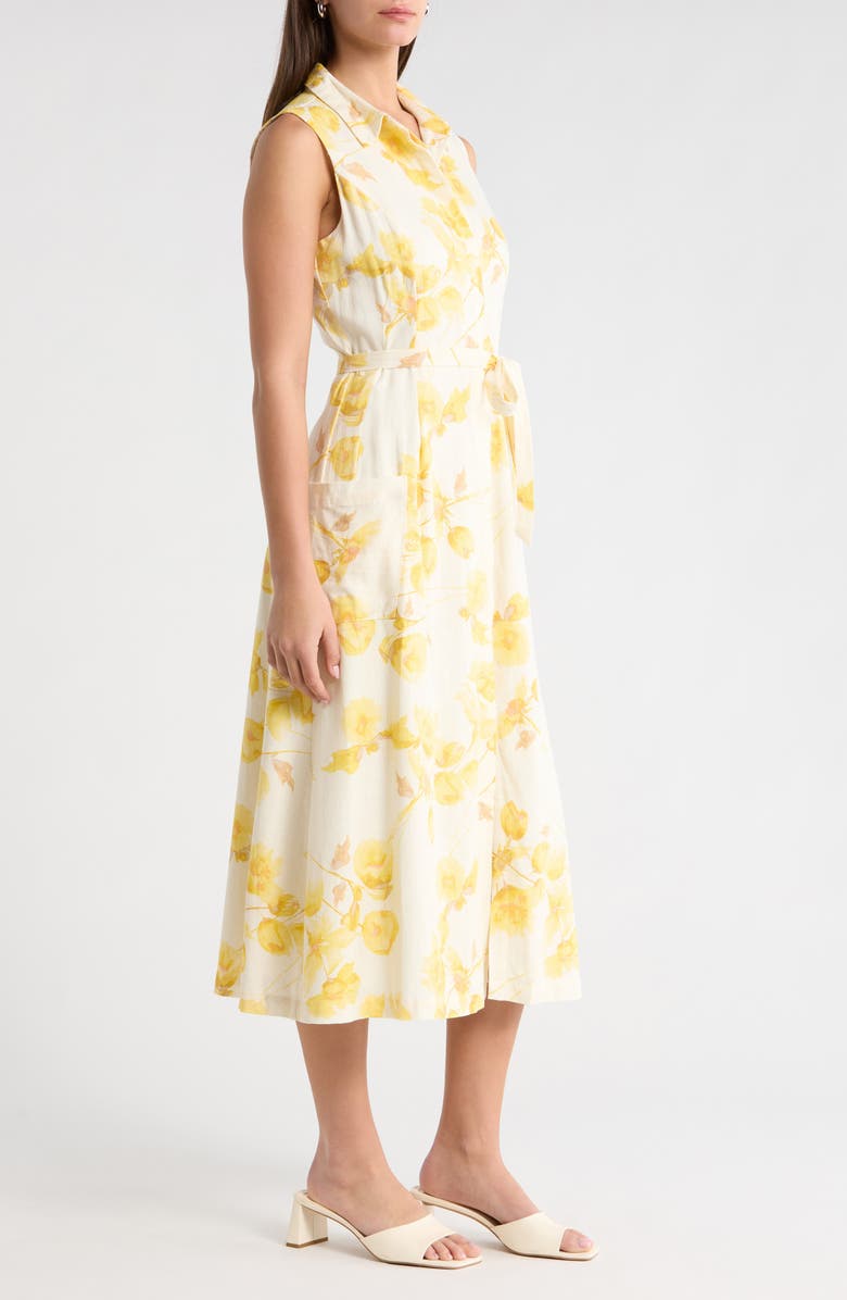 Vince Camuto Floral Print Shirtdress, Alternate, color, New Ivory