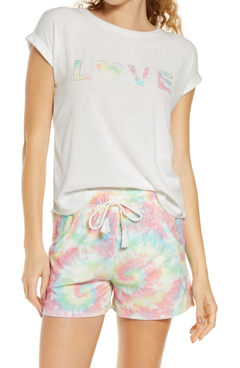 Emerson Road Love Tie Dye Short Pajamas, Main, color,