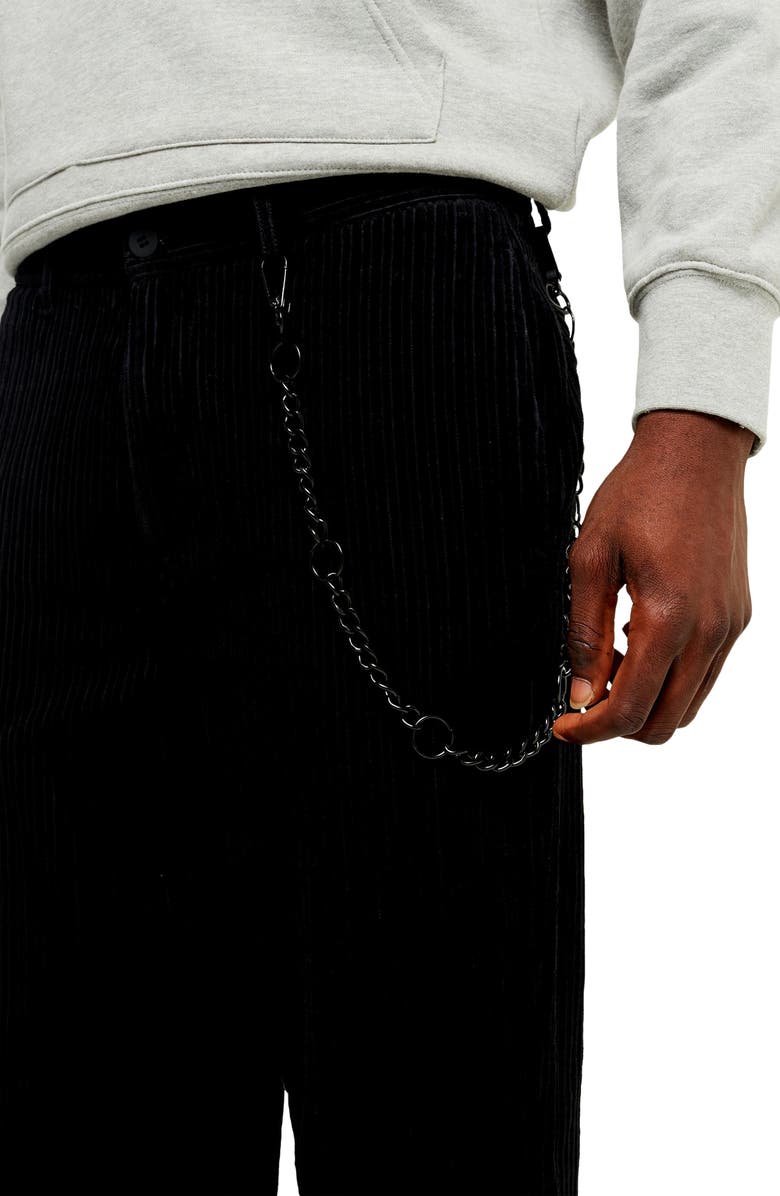 Topman Wide Leg Corduroy Trousers, Alternate, color, 