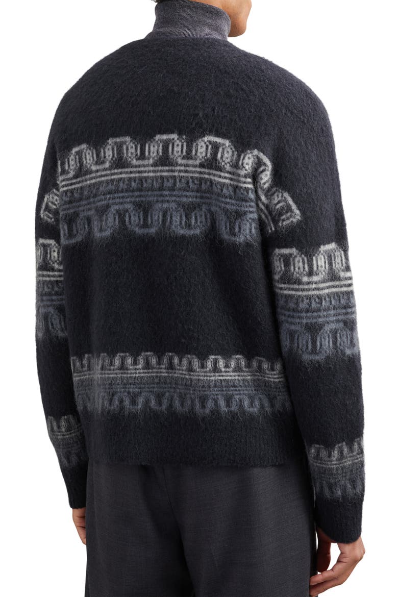 Lennox Pattern Wool & Alpaca Blend Sweater, Alternate, color, NAVY