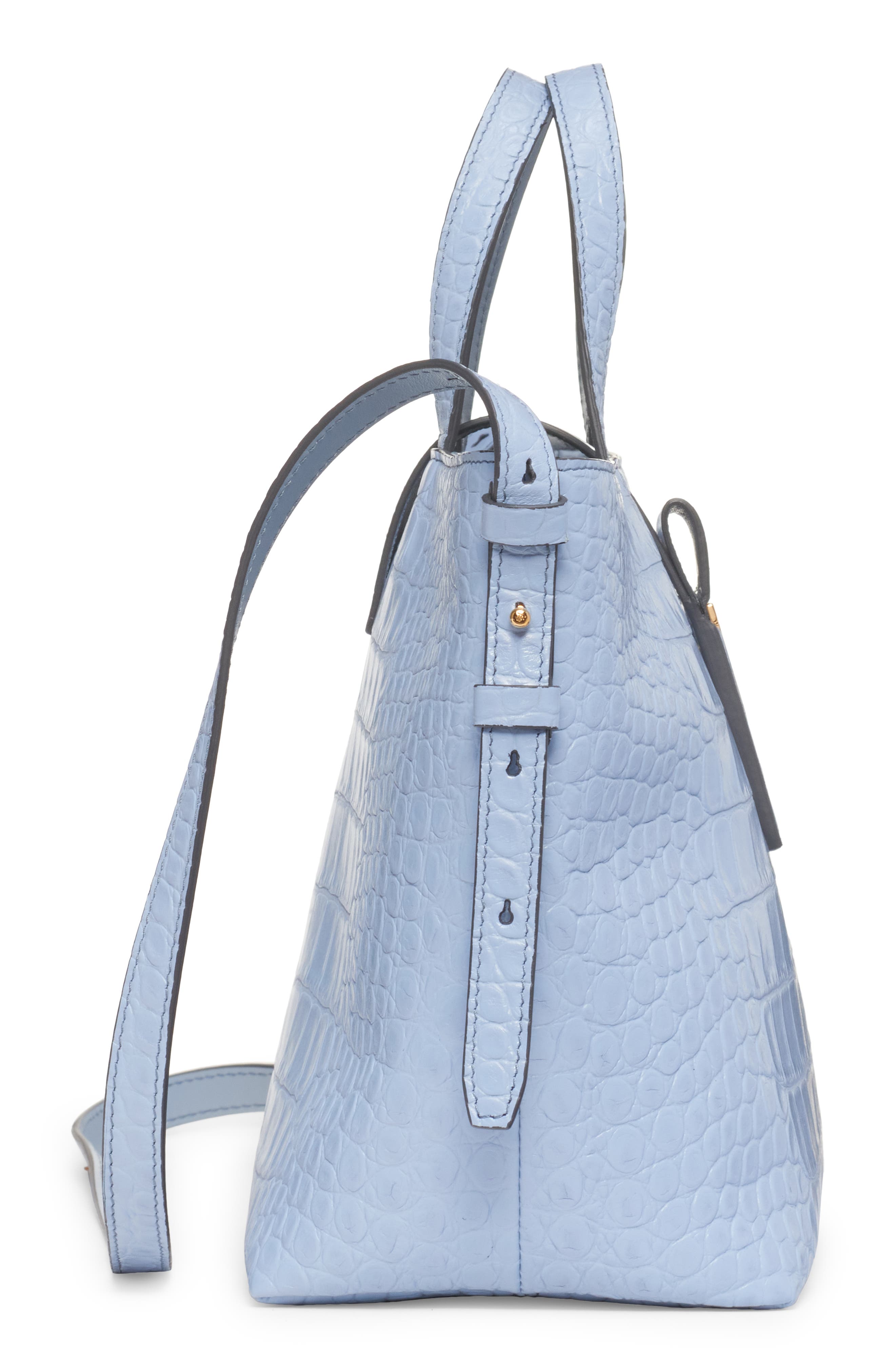 TOM FORD Mini East/West Croc Embossed Leather Tote, Alternate, color, 