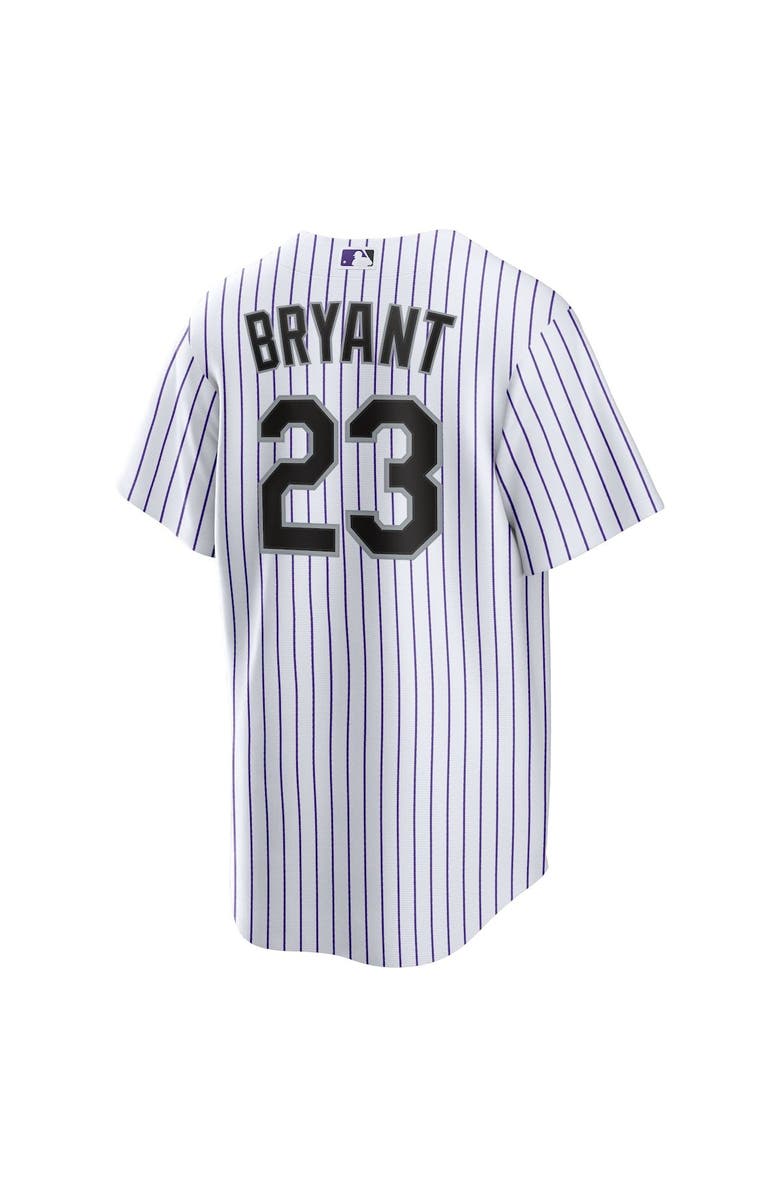 Nike Men's Nike Kris Bryant White/Purple Colorado Rockies Replica Player Jersey, Alternate, color,