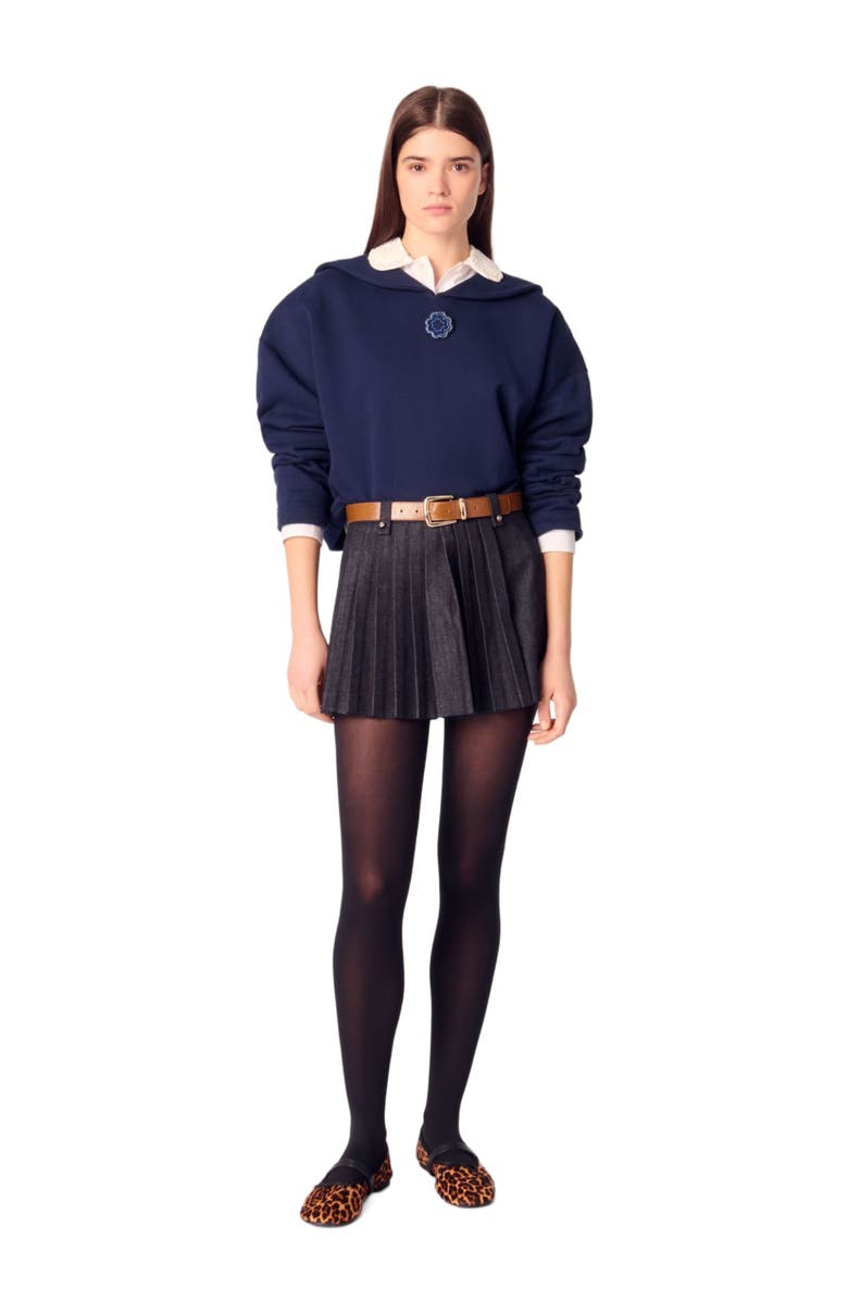 maje Short sweater with embroidery, Main, color,