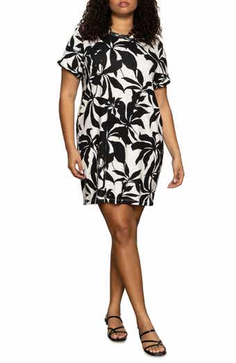 Sanctuary Perfect Tee Mix Floral Cotton Blend Minidress