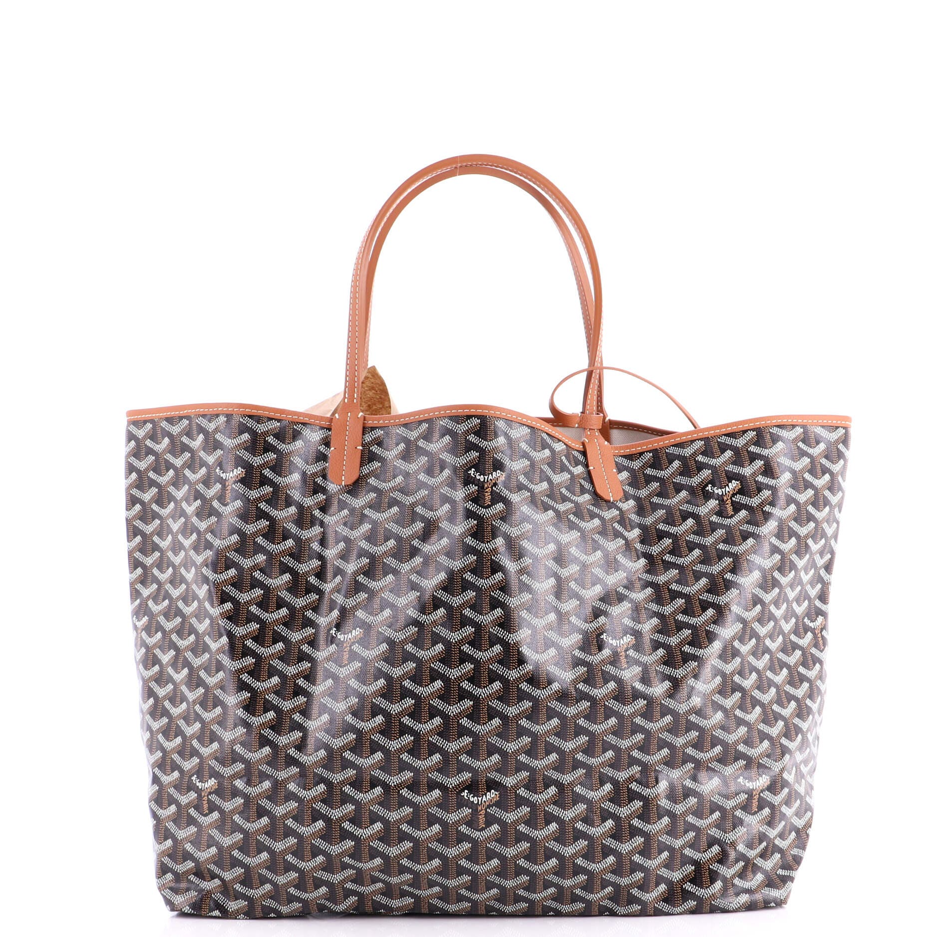 Pre-Owned Goyard Saint Louis Tote Coated Canvas GM, Main, color, Brown