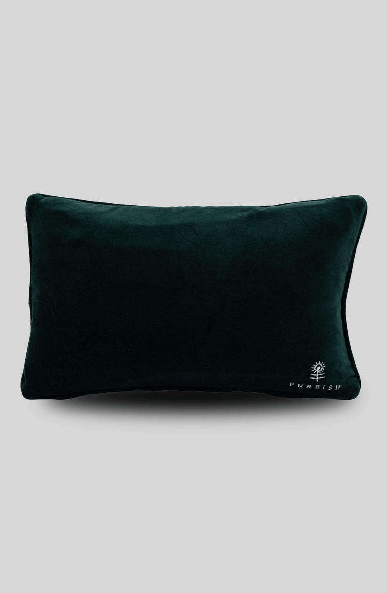 Furbish Good at Naps Needlepoint Pillow, Alternate, color, Dark Green