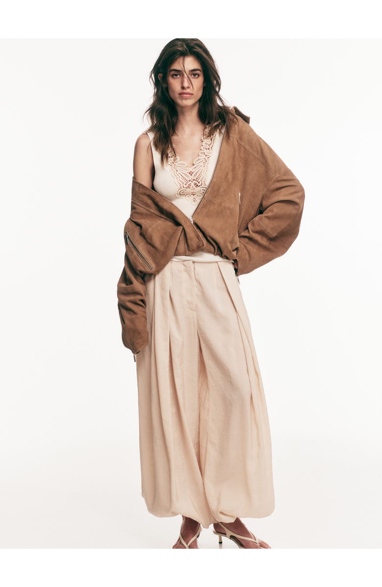 H&M Lace-trimmed Fine-knit Top, Alternate, color, White/Cream