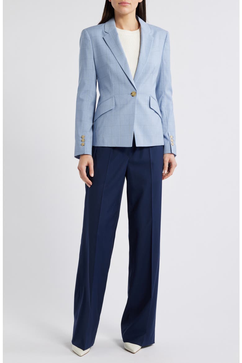 Jia Windopane Plaid Jacket, Alternate, color, CHAMBRAY BLUE WINDOWPANE PLAID
