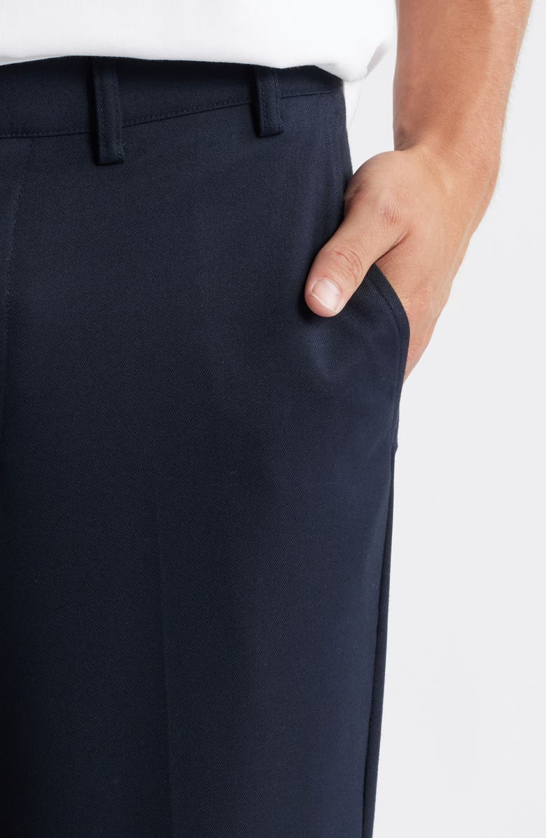 KROST Eco Solid Navy Flat Front Lyocell Blend Pants, Alternate, color, Dark Navy