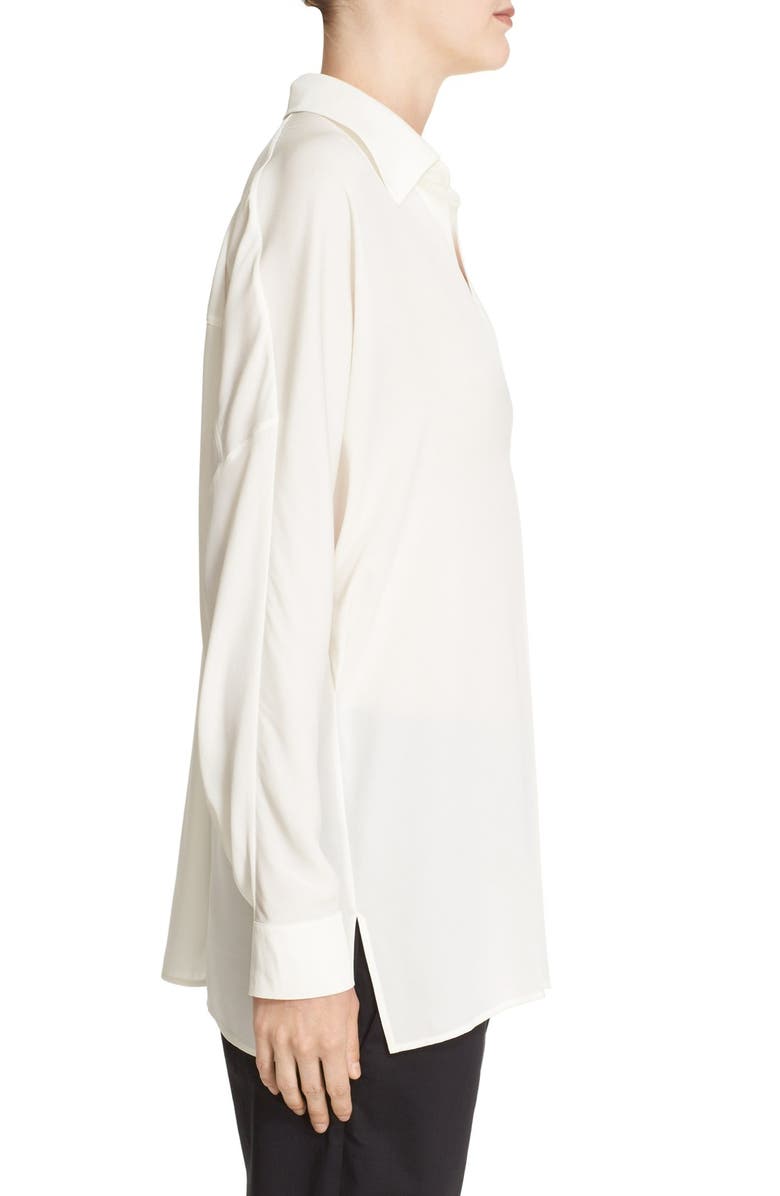 Vince V-Neck Stretch Silk Blouse, Alternate, color, 