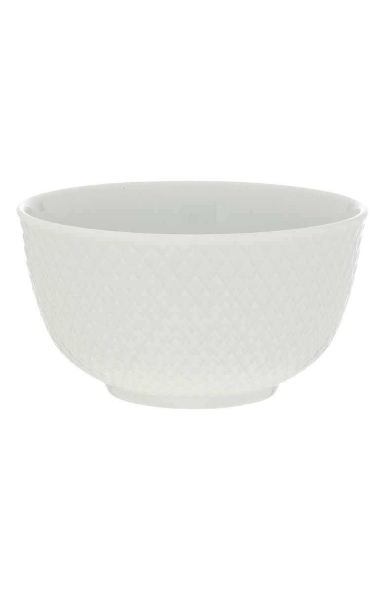 Lyngby Porcelaen Rhombe Color Bowl, Main, color, White