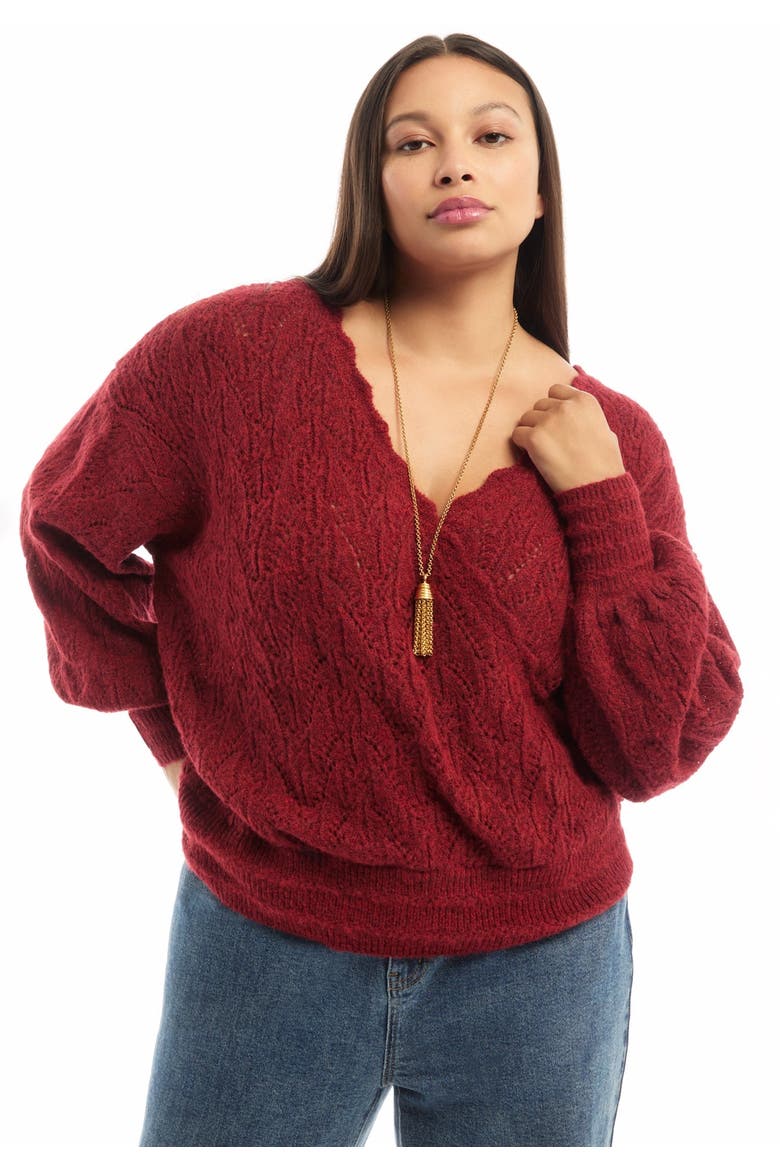 Cropped Boat Neck Sweater, Alternate, color, RUBY WINE