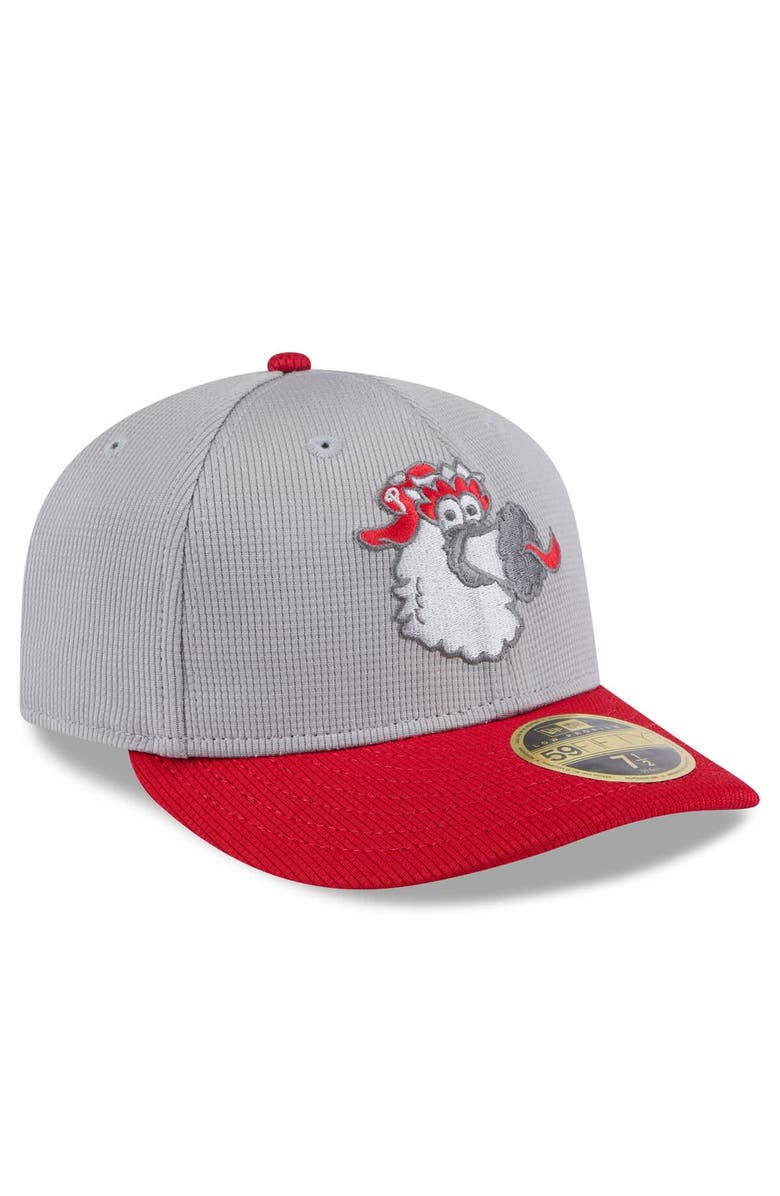 New Era Men's New Era  Gray/Red Philadelphia Phillies 2025 Batting Practice Low Profile 59FIFTY Fitted Hat, Alternate, color, 