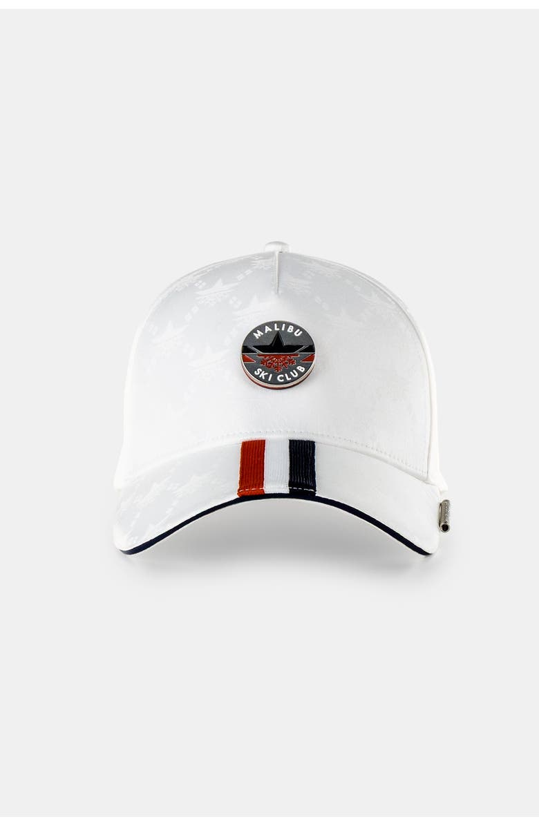 Malibu Ski Club Snow Monogram Cap, Main, color, White