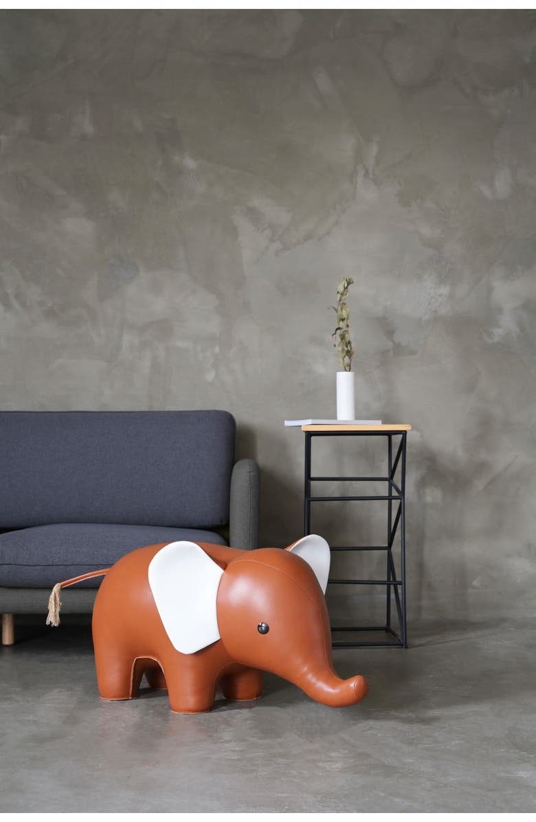 Zuny Elephant Giant Decoration, Alternate, color, Tan White