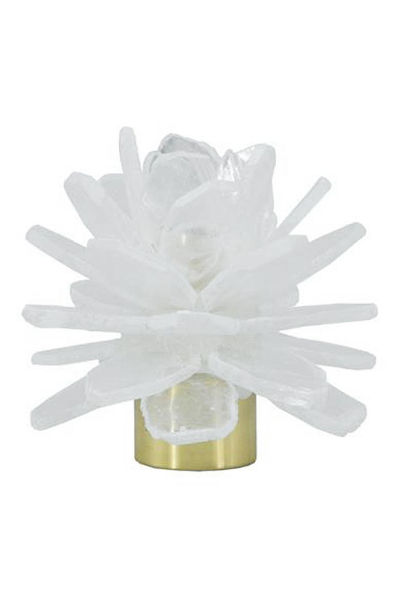 Selenite Stone Candleholder, Main, color, WHITE