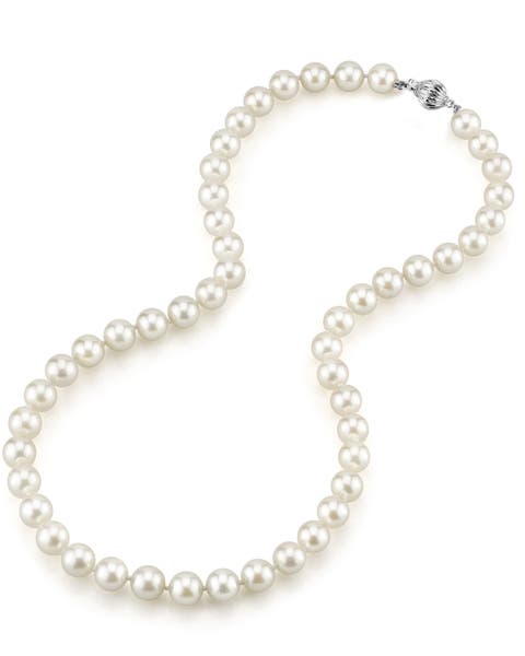 8.0-8.5mm Japanese Akoya White Pearl Necklace - AAA Quality
