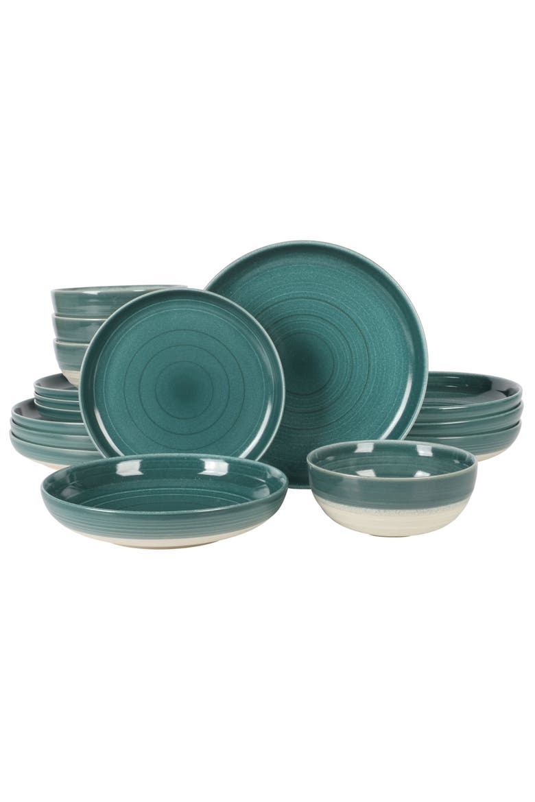 Clarina 16-Piece Reactive Glaze Stoneware Dinnerware Set, Main, color, Teal