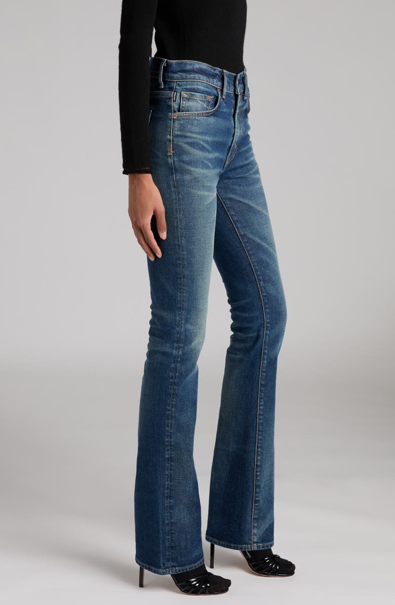 TOM FORD Stonewashed Bootcut Jeans, Alternate, color, Hb772 Mid Blue
