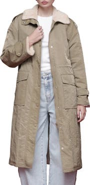 Avec Les Filles Faux Fur Trim Water Resistant Anorak