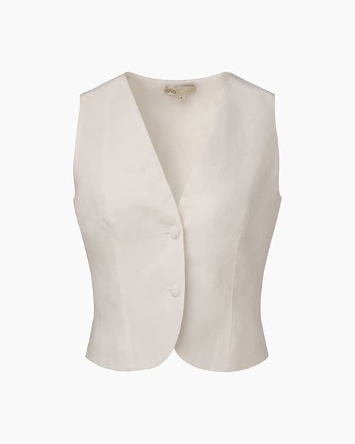 Onia Air Linen Relaxed Vest In White