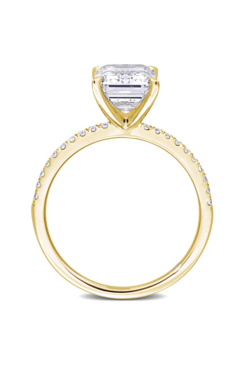 3-1/10 CTW Lab-Grown Diamond Emerald-Cut Ring 14k, Alternate, color, Yellow Gold