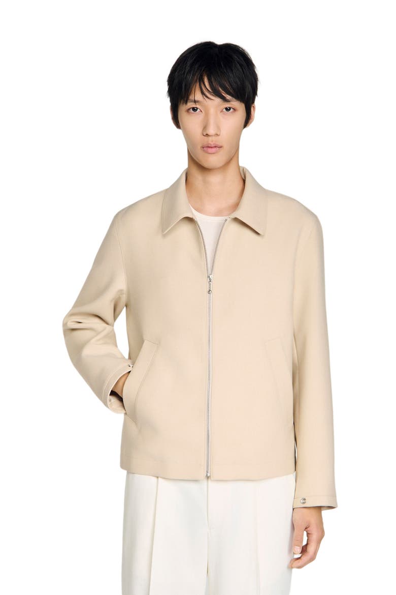 Zip-up jacket, Main, color, Beige