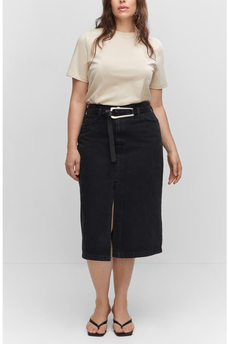 Denim Midi Skirt, Alternate, color, BLACK DENIM