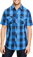 BURNSIDE Short Sleeve Plaid Shirt